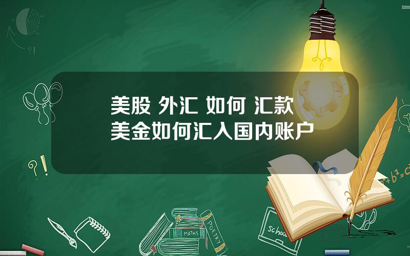 美股 外汇 如何 汇款 美金如何汇入国内账户